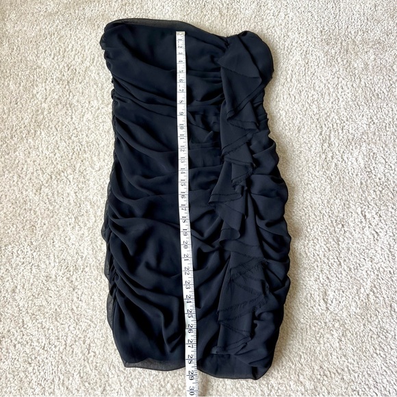 EXPRESS Black Strapless Ruched Chiffon Sheath Mini Dress—SZ. 6 - Picture 10 of 14